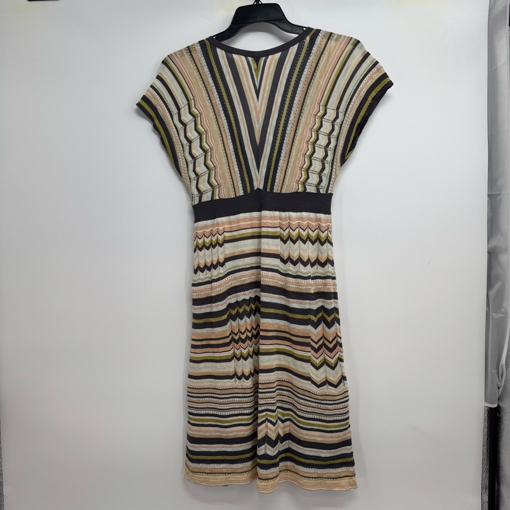 M Missoni Knit Dress Size USA 8 w Liner Deep V-Neck Short Sleeve - Picture 3 of 12
